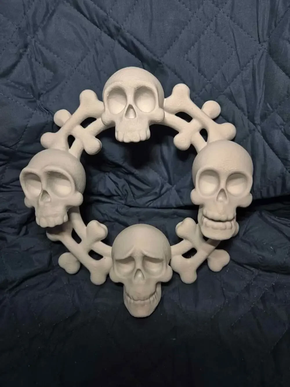 3D Printed Skull and Crossbones Halloween Wreath